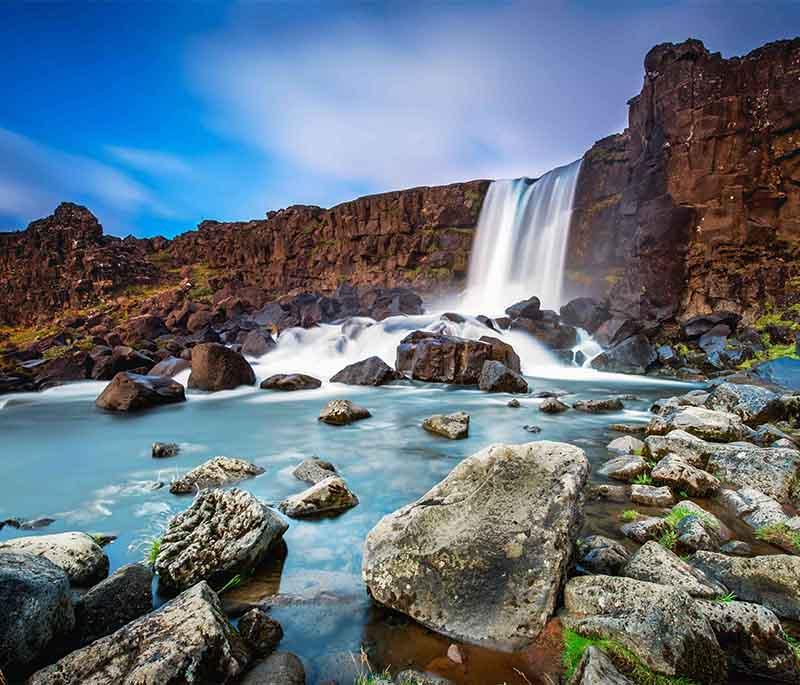 Thingvellir National Park, a UNESCO site where tectonic plates meet, with rich history and Beautiful scenery.