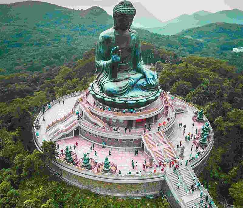 Tian Tan Buddha (Big Buddha) in Hong Kong, a massive bronze statue offering serene views and cultural significance.