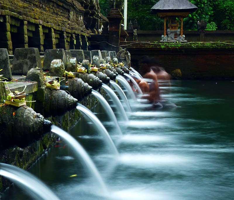 Tirta Empul Temple, Bali, a holy spring water temple known for its beautiful and amazing sacred bathing pools.