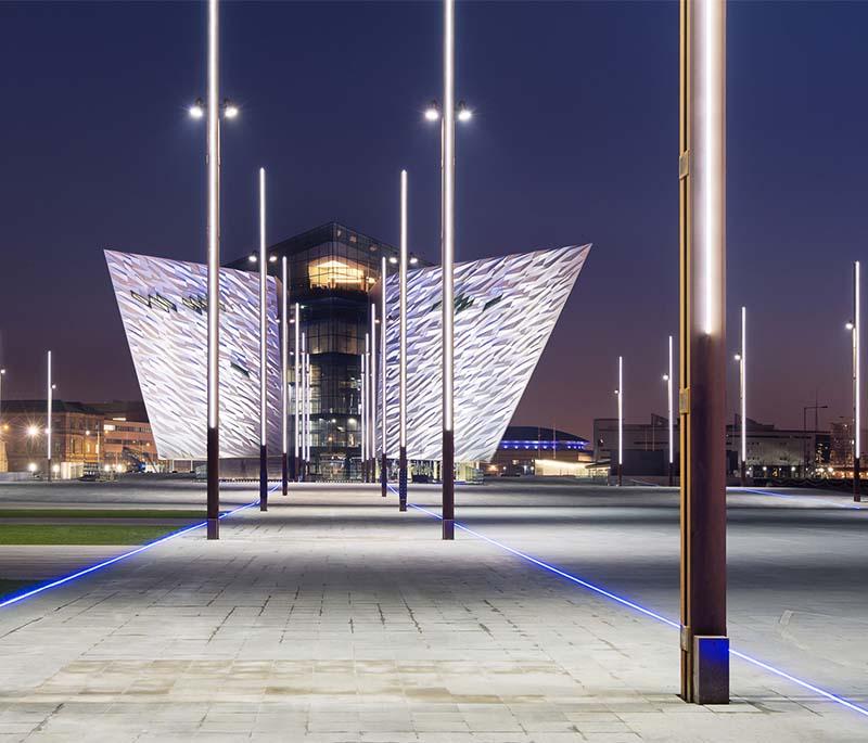 Titanic Belfast, Belfast, a museum dedicated to the history of the RMS Titanic and Belfast's maritime heritage.