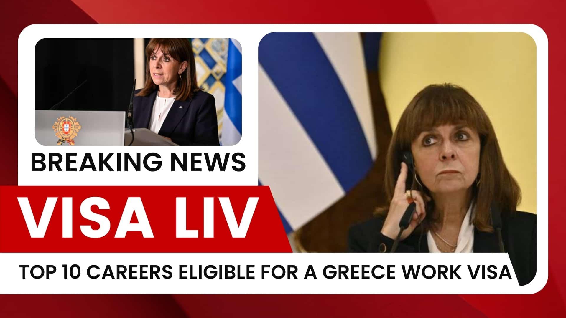 List of top 10 careers eligible for a Greece work visa, showcasing diverse job opportunities for applicants.