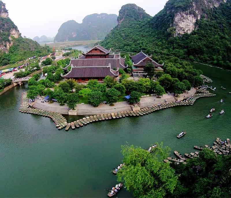 Trang An Landscape Complex: UNESCO site in Ninh Binh, known for its stunning karst landscapes and boat tours.