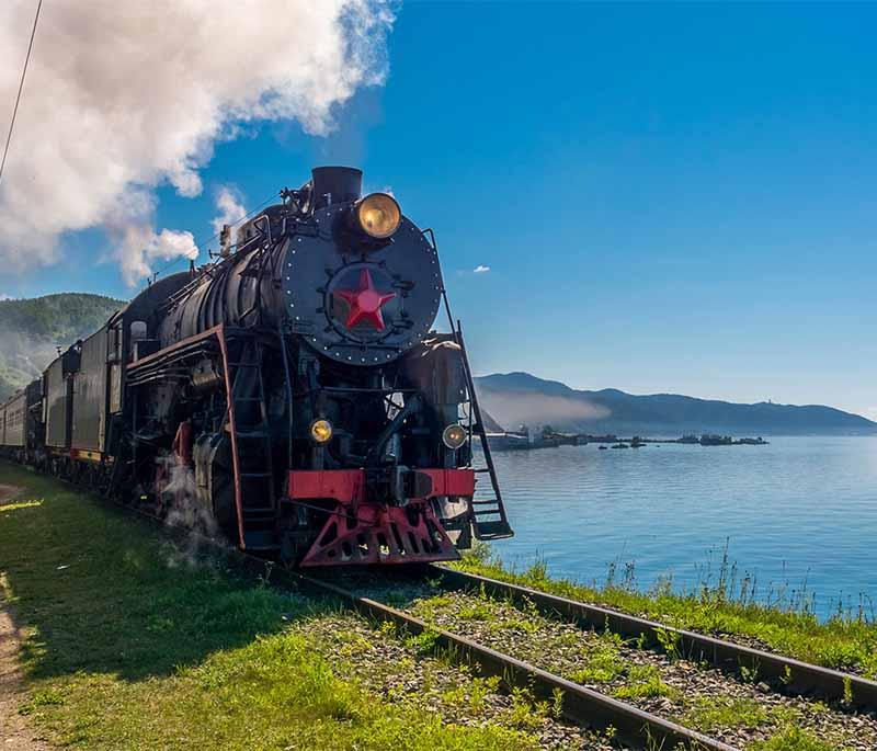 The Trans-Siberian Railway, spanning a vast distance, provides a scenic journey from Moscow to Vladivostok.