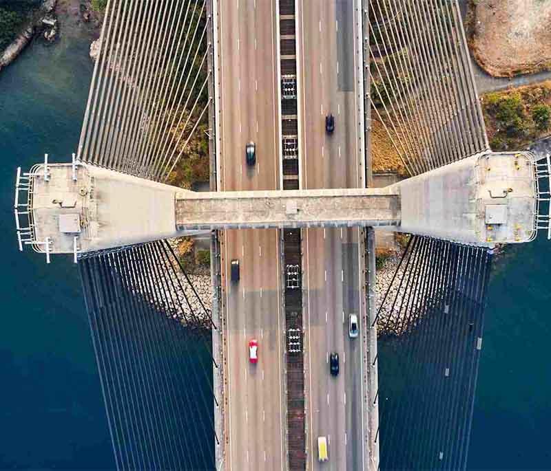 Tsing Ma Bridge, a landmark suspension bridge in Hong Kong connecting Lantau Island and the rest of the city.