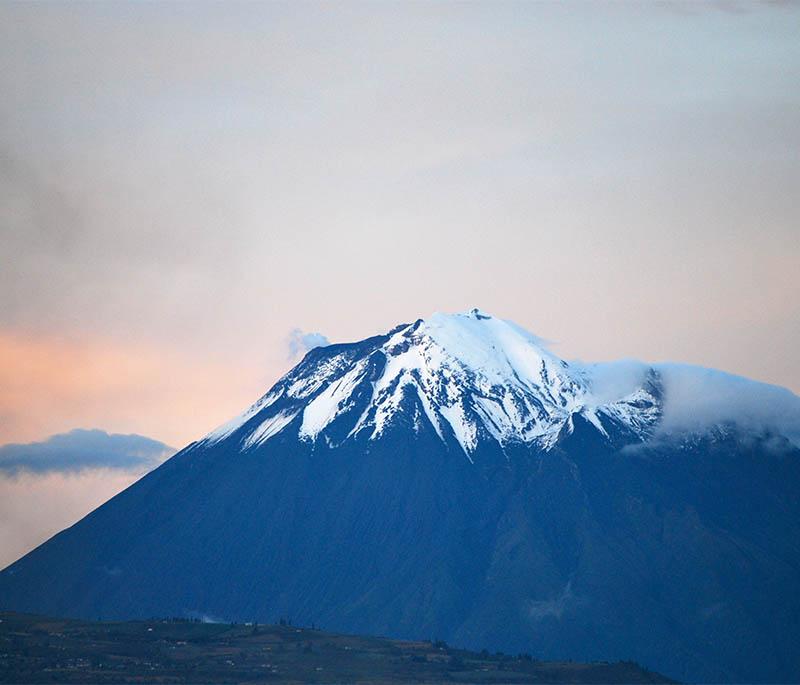 Tungurahua Volcano, an active volcano near Baños, popular for hiking and providing dramatic natural scenery.