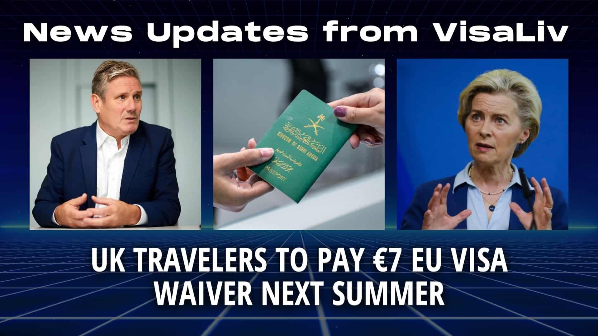 UK travelers will need to pay a €7 fee for an EU visa waiver starting next summer as part of new entry requirements.