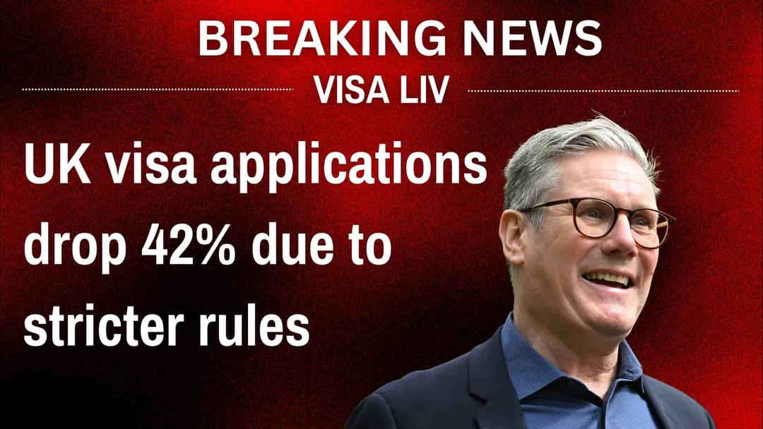 UK visa applications drop by 42% due to stricter rules, affecting the number of successful visa applications.