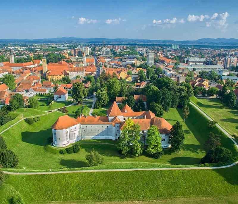 Varaždin, a charming city known for its baroque architecture, historic castles, and vibrant cultural scene.