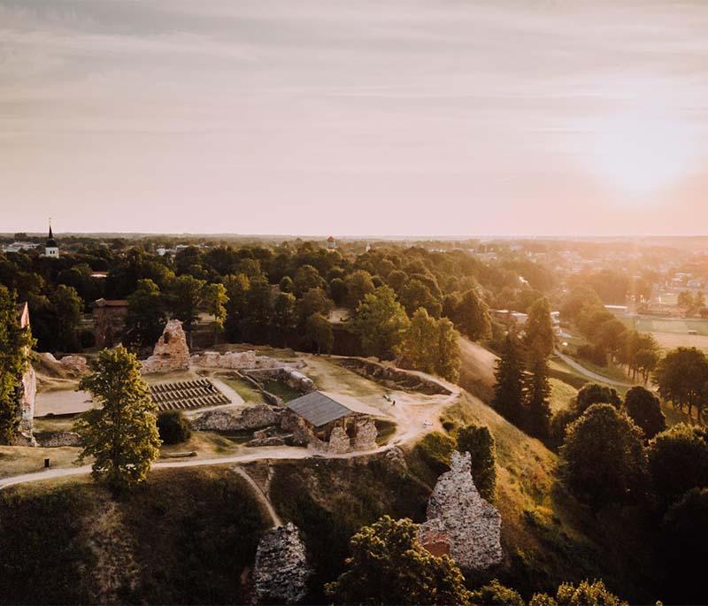 Viljandi Castle, medieval ruins in Viljandi, known for cultural events and festivals, set in a picturesque town.