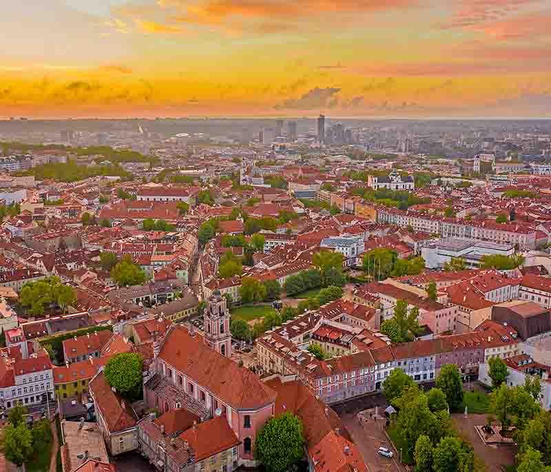 Vilnius Old Town: UNESCO site with medieval architecture, cobblestone streets, and vibrant atmosphere.