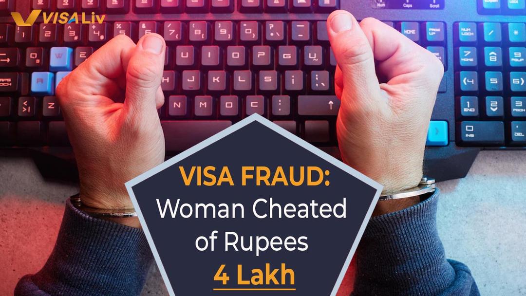 Woman filing police complaint after being cheated of ₹4 lakh in a visa fraud scheme that targeted vulnerable travelers.