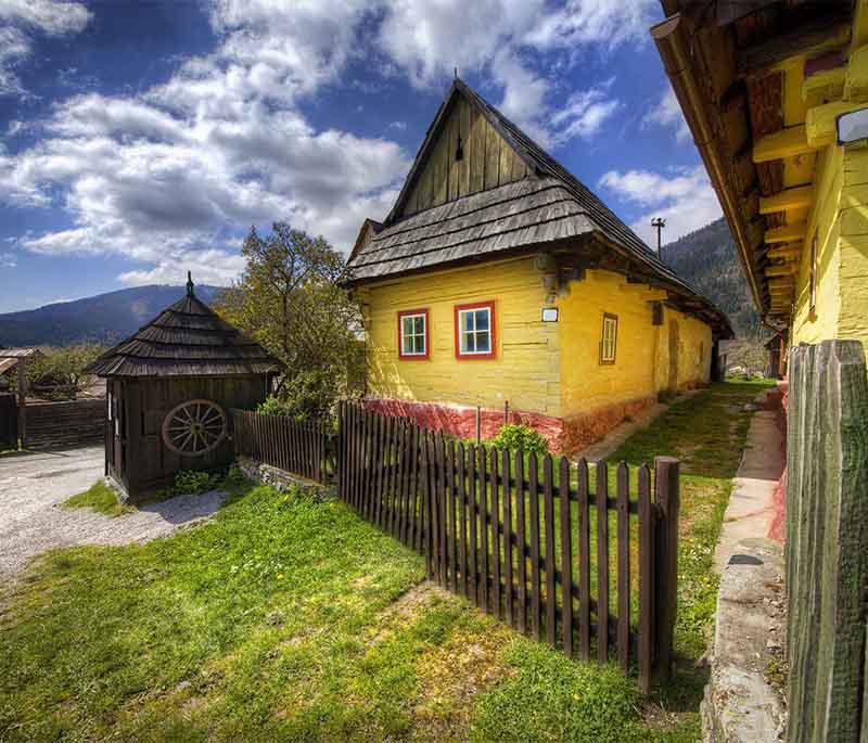 Vlkolínec - A UNESCO-listed village known for its traditional wooden architecture and well-preserved rural heritage.