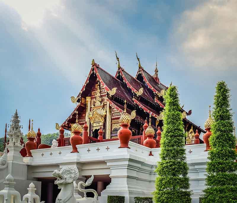 Wat Suan Dok, Chiang Mai - A temple known for its large chedi and beautiful grounds, used as a training center for monks.