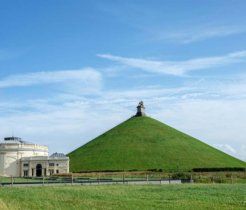 Waterloo Battlefield, the historic site of the Battle of Waterloo with memorials and a museum detailing the conflict.