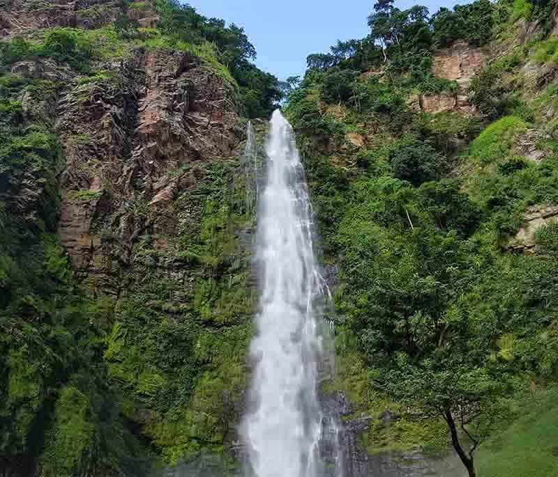 Wli Waterfalls, the highest waterfalls in Ghana, located in the Volta Region and surrounded by beautiful tropical landscapes.