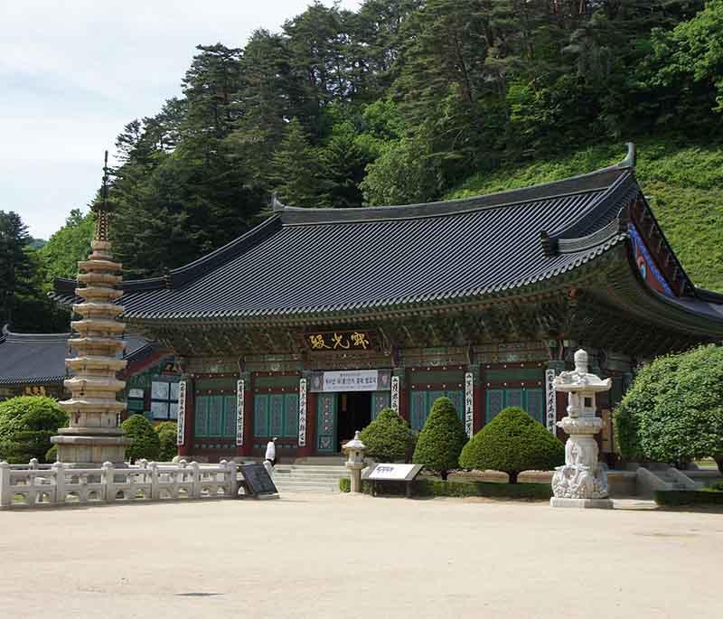 Woljeongsa Temple, Pyeongchang - A Buddhist temple in the mountains, known for its serene atmosphere and beauty.