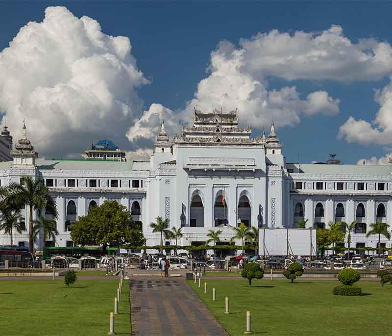 Yangon City Hall - A colonial-era building in the heart of Yangon, known for its impressive architecture.