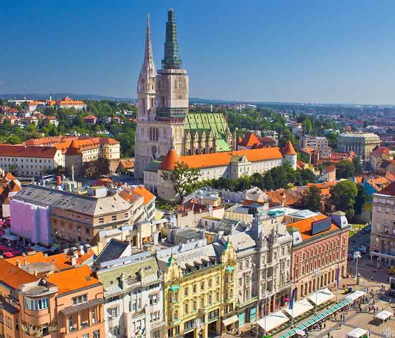 Zagreb, the capital city, offering a mix of historic architecture, modern attractions, and a lively cultural scene.