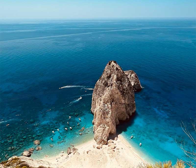 Zakynthos (Zante), an island in the Ionian Sea known for its beautiful beaches, crystal-clear waters, and Navagio Beach.