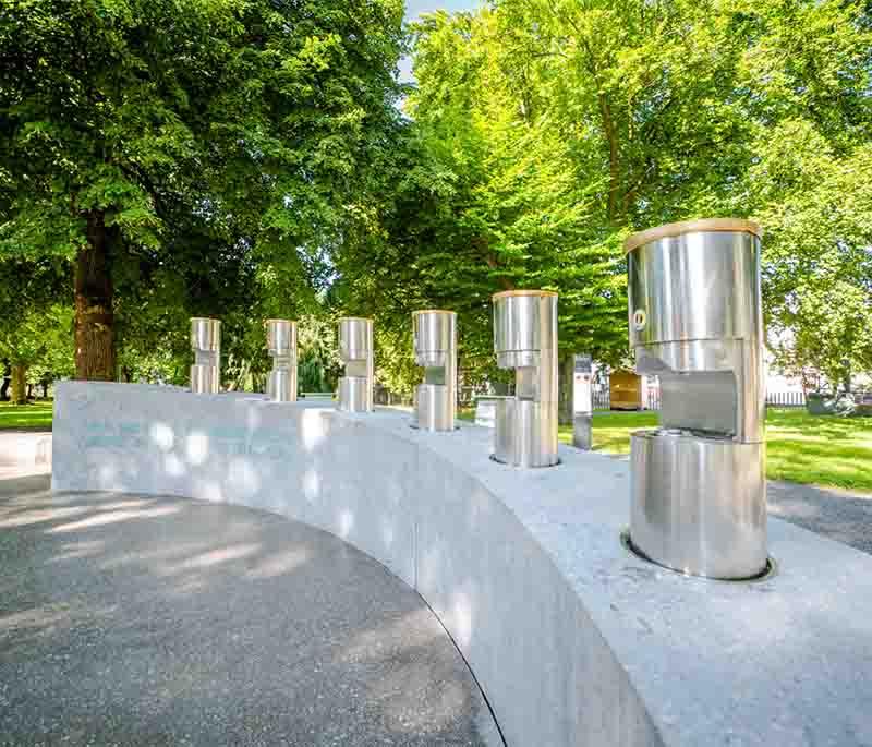 Zalec Beer Fountain - A unique attraction offering various types of beer from a fountain, located in the town of Žalec.