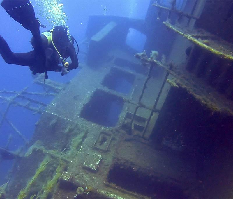 Zenobia Wreck Dive Site, a world-famous diving site featuring the wreck of the Zenobia ferry, teeming with marine life.