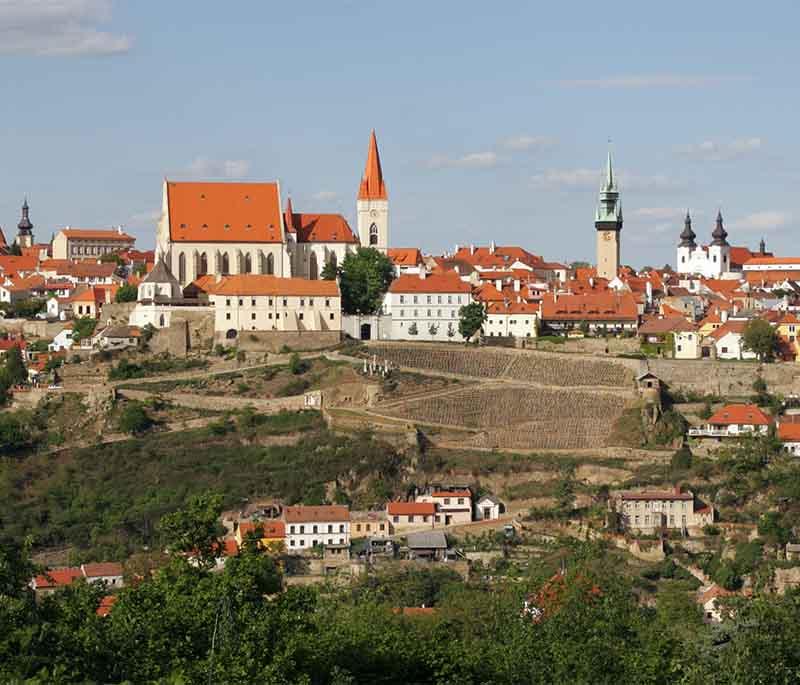 Znojmo Historic Centre, a charming town known for medieval architecture, wine production, scenic views over the Dyje River.