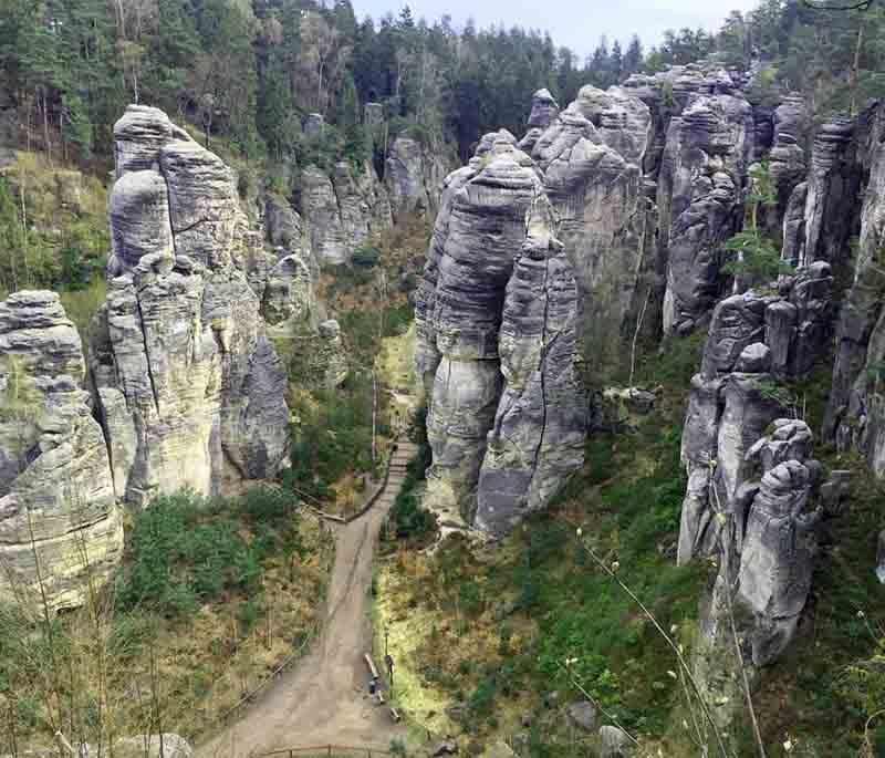 Cesky Raj (Czech Paradise), a picturesque region known for its unique rock formations, castles, and scenic beauty.