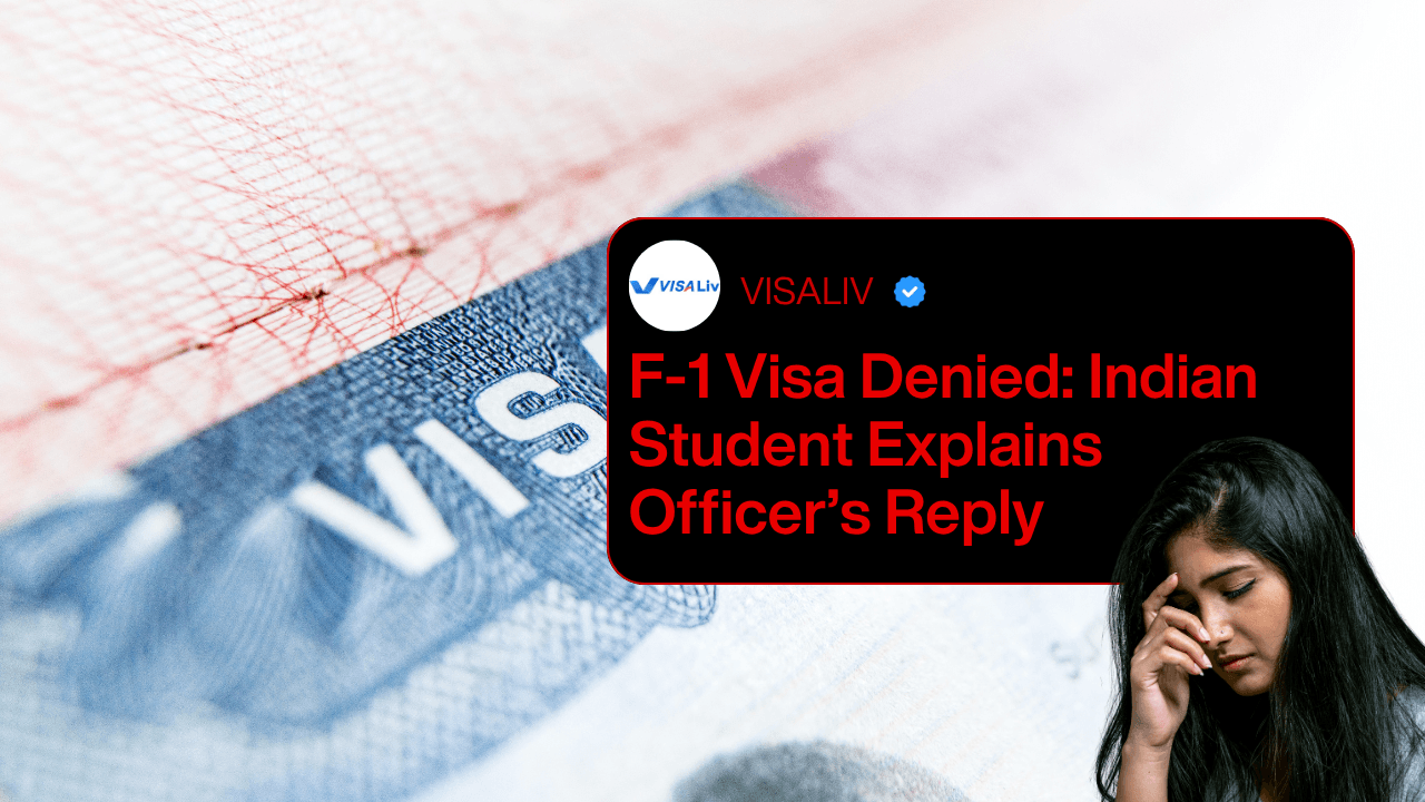 F-1 visa denied for the  Indian student, officer explains reasons during the visa interview process.
