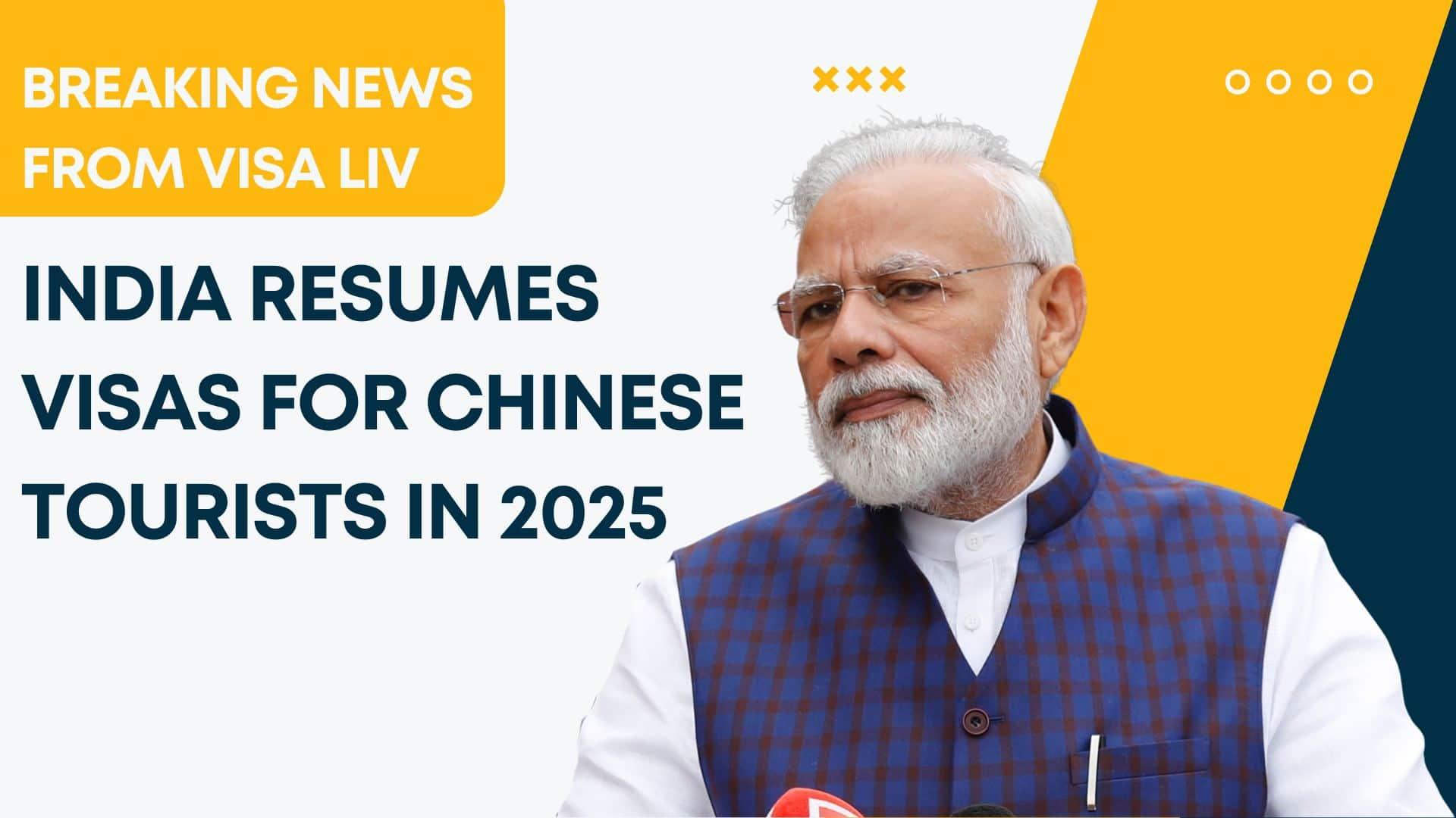 India to resume visas for Chinese tourists in 2025, aiming to boost tourism and improve bilateral travel relations.