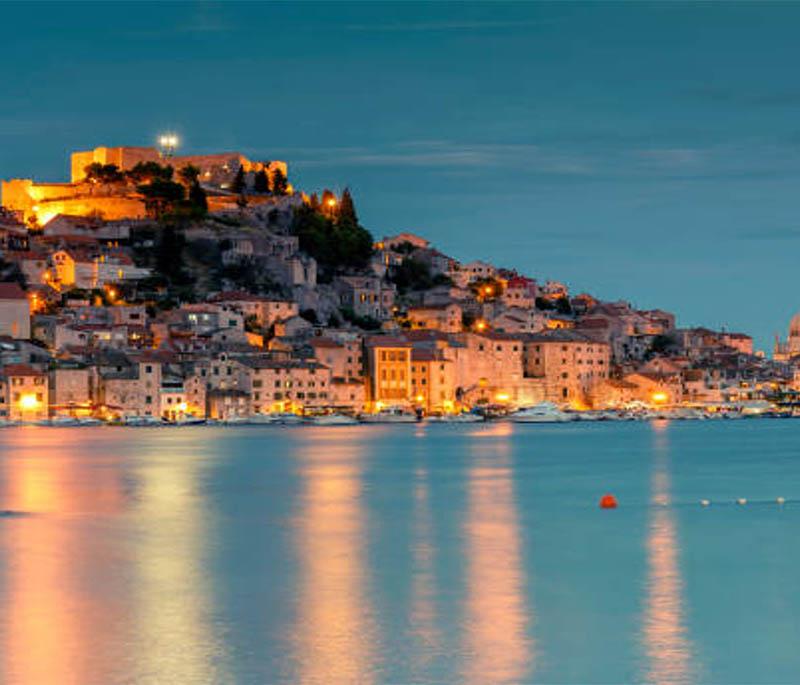 Šibenik, featuring medieval architecture, the UNESCO-listed St. James's Cathedral, and a charming old town.