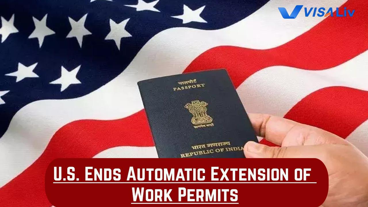 US Ends the Automatic Work Permit Extension U.S. ends automatic work permit extensions, affecting thousands of foreign workers across various industries nationwide.